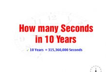 How many Seconds in 10 Years