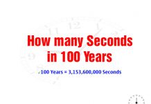 How many Seconds in 100 Years