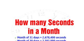 How many Seconds in a Month