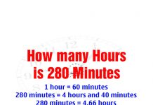 How many Hours is 280 Minutes