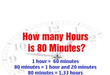 How many Hours is 80 Minutes